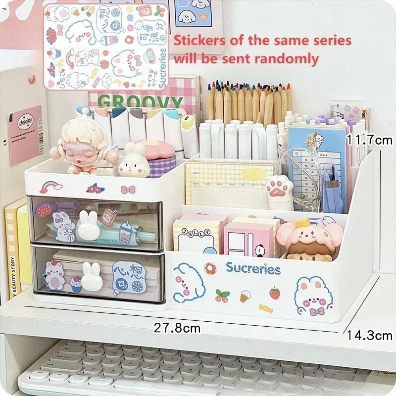 

1PC Desktop Cosmetic Storage Box Organizer Drawer Office Storage Rack Stationery Desk Pen Holder Bunny Drawer Organizer белый