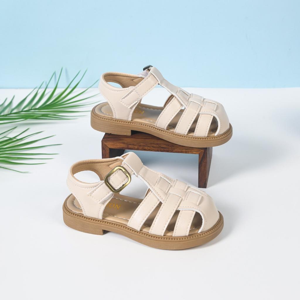 Summer Girl Soft Sole Roman Sandals Baby Princess Closed Toe Shoes Children Non Slip Beach Shoes