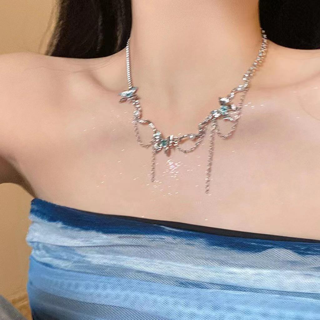 2025 Glacier Butterfly Tassel Stitching Necklace - Unique Japanese & Korean Fashion for Women