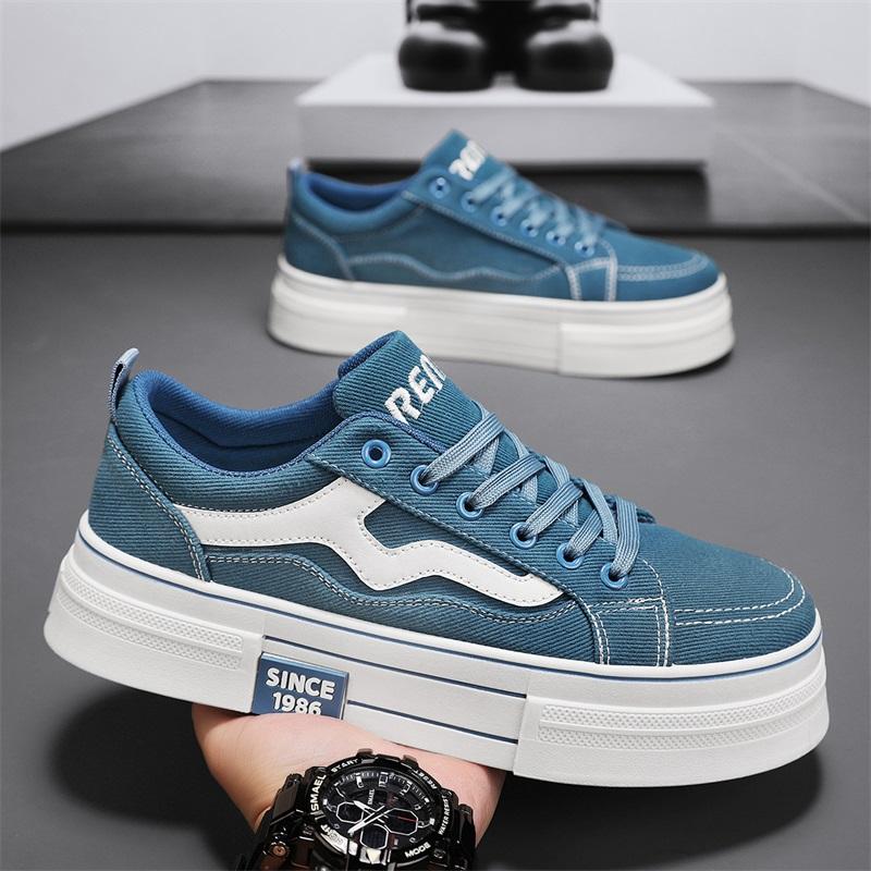 Fashion High Quality Male Casual Shoes Thick Bottom Vulcanize Shoes Mens Versatile Canvas Footwear Handmade Skateboard Footwear Trainers