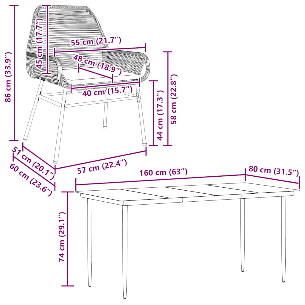 7 Piece Outdoor Dining Set with Cushions Brown Poly Rattan Glass Table