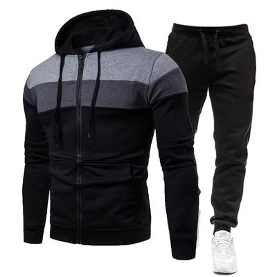 Schwarz 2025 Herbst Winter Neue Zipper Hoodie + Hosen Männer Casual Baumwolle Warme Sweatshirts Jogging