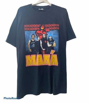 Vintage Maná Band Cotton Black Shirt Unisex Concert S To 5XL EL332 Unisex T-Shirt
