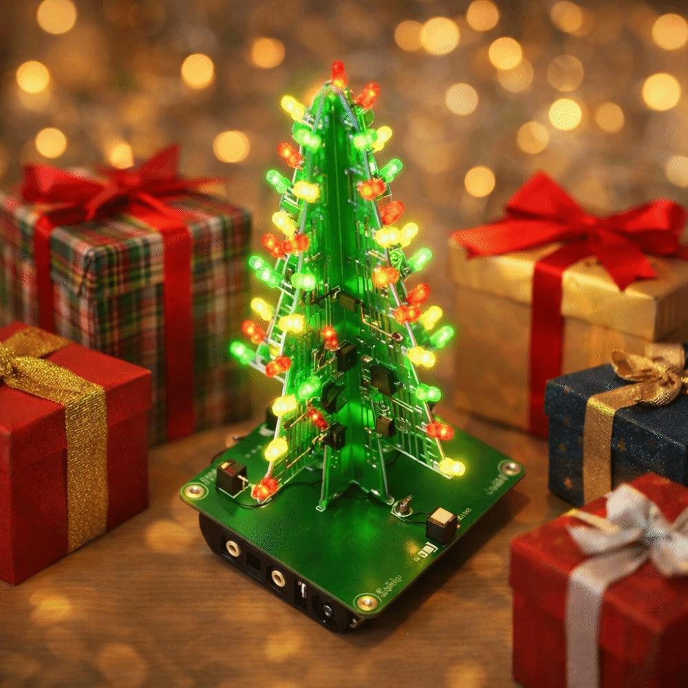 Červená Zelená Žlutá LED 3D LED Vánoční Stromeček Kit Vánoční Stromeček Blikající LED PCB DIY Projekty