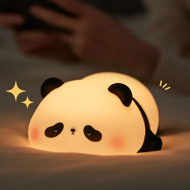 

Lying Panda LED Night Light Touch Sensor Cartoon Kid s Nightlights Silicone Holiday Christmas Gift Bedside Lamp Bedroom Decor
