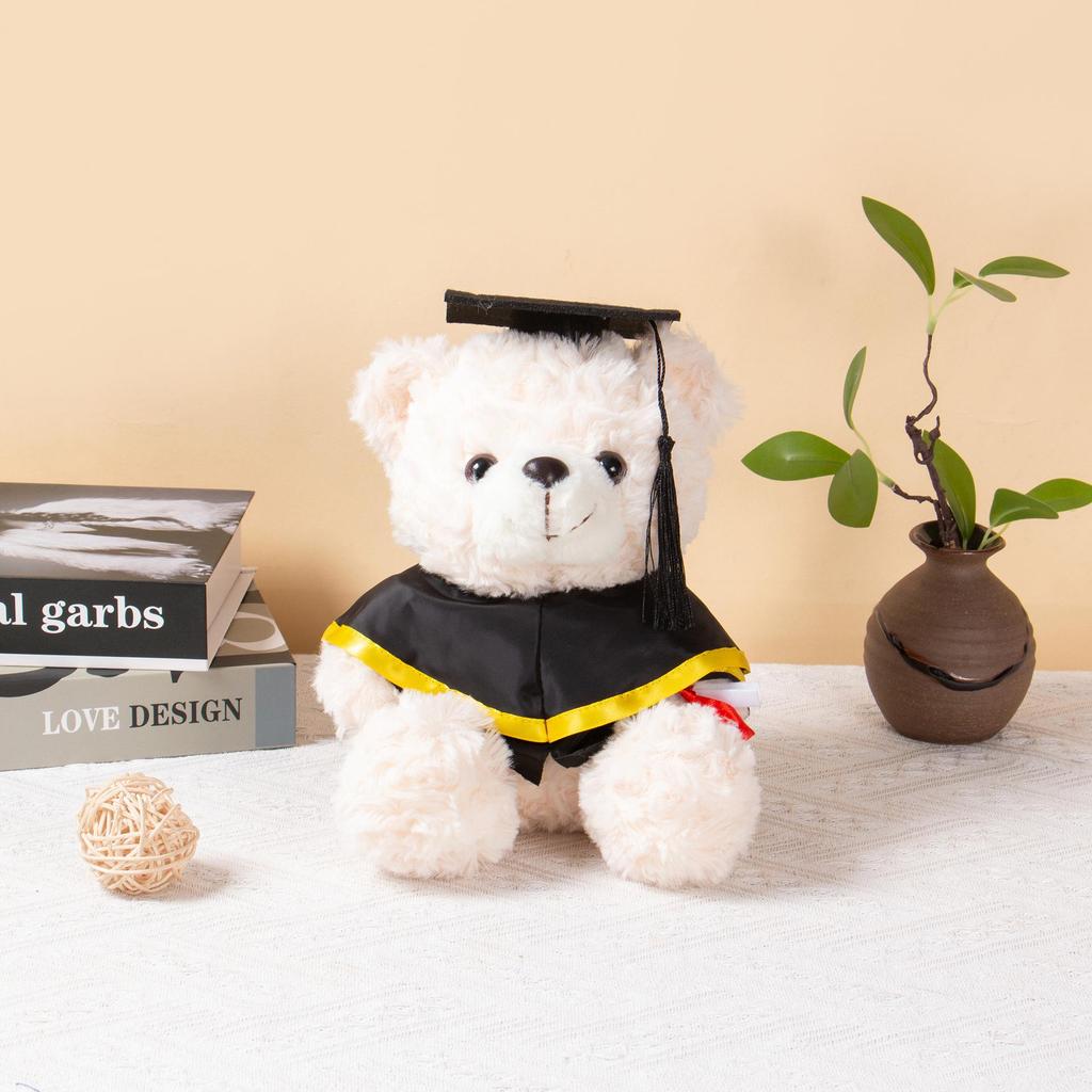 Graduation Teddy Bear In Doctor's Gown with School Emblem - Perfect for Graduation Gifts