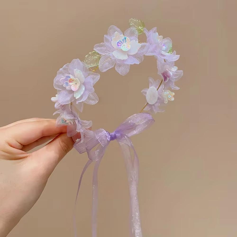 Party Headwear Artificial Flower Crown Children Hair Accessories Wedding Headband  Girls Gift