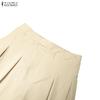 ZANZEA Women Elastic Waist Loose Casual Wide Leg Culottes Pants