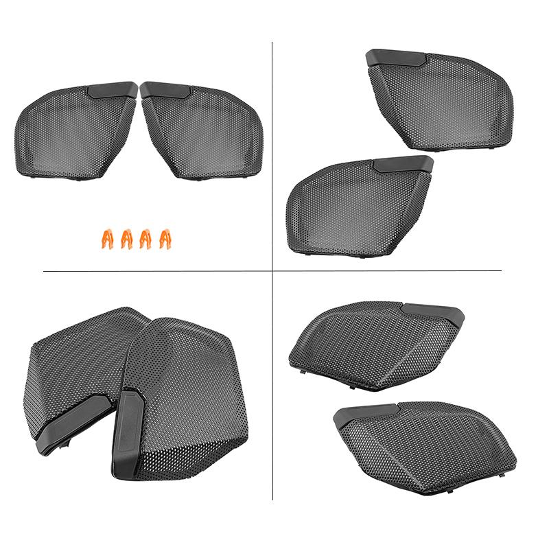 Grelhas de Alto-falante Laterais Pretas para Motocicleta Tampa de Buzina Malha de Acabamento Para Harley Touring CVO 112 117 Road Glide Street Glide 2026 2026 2026