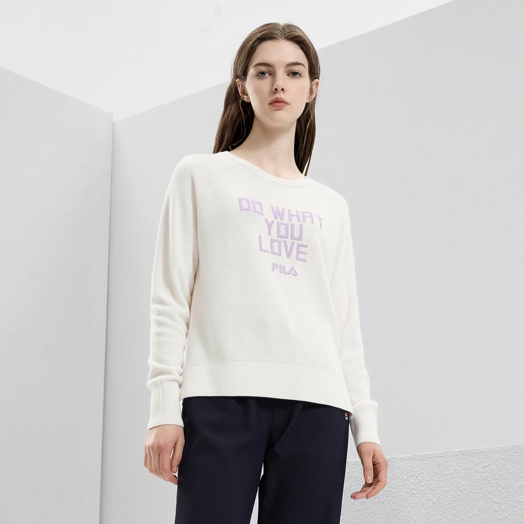 New FILA Knitwear Women's Steam White F11W331409F-IV