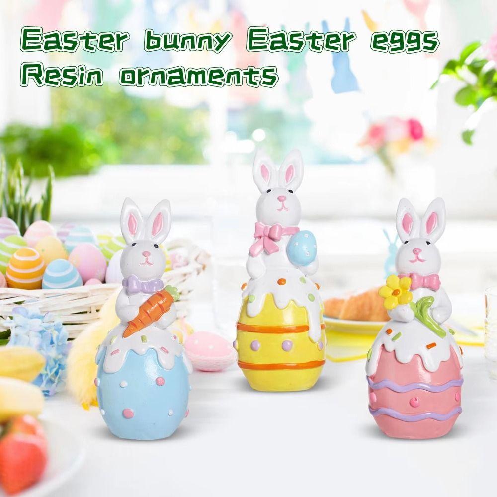 Hand-Painted Easter Bunny Figurine Simulation Bunny Easter Bunny Ornament  Party Decoration