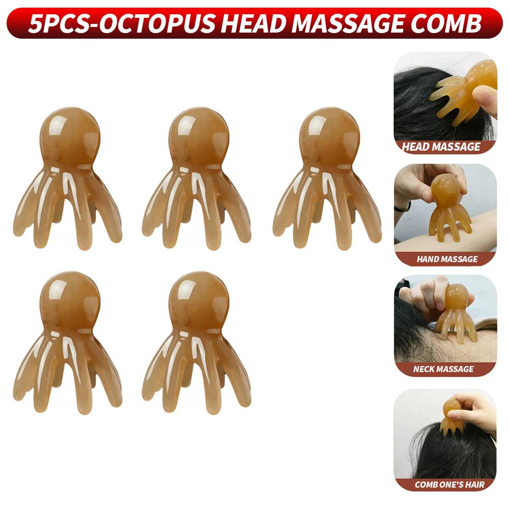 10PCS/5PCS/1PC Octopus Head Massager Comb - Translucent Plastic Scalp Tool, Suitable for Head Massage Relaxation, Compact and Co