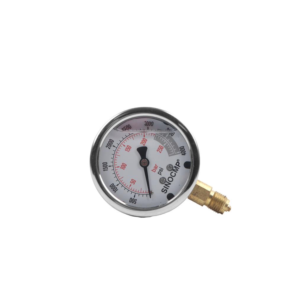 25Mpa/0-250Bar/0-4000PSI NPT1/4 Digital Display Pressure Gauge Yellow Oil Pressure Hydraulic Test Meter Pressure Instruments