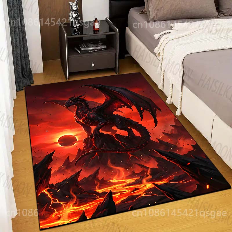 

Multiple sizes Fiery dragon and lava Carpet for Living Room Bedroom Sofa Home Decor Rug Non-slip Floor Mat Luxury Gift 40cm x 60cm