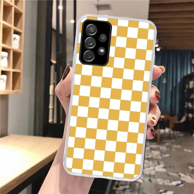 Retro Classic Chess Board Grid Phone Case For Samsung Galaxy A56 A55 A54 A53 A16 A15 A14 A13 A36 A35 A34 A33 A26 A25 A24 A23 A05