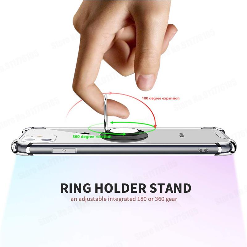 For POCO M8 Pro M8Pro Card Slot Airbag Clear Phone Case For Xiaomi POCO X7 Shockproof Ring Holder Soft Transparent Cover