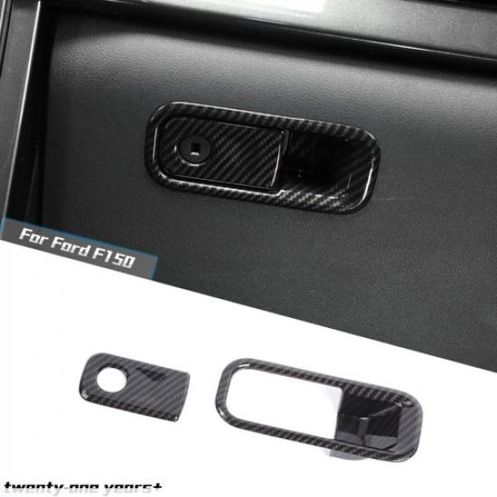 2pcs Passenger Co-pilot Storage Box Handle Switch Trim Cover For Ford F150 +