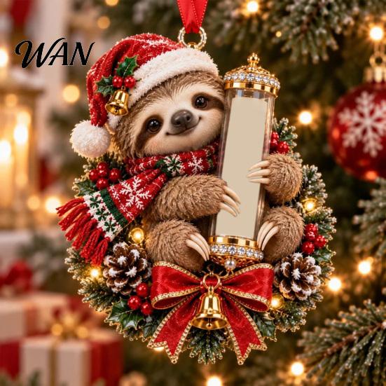 Reusable Acrylic Party Supplies Christmas Cash Gift Ornament, 2D Highland Cow/Gingerbread/Bear/Snowman Money Holder, Holder for Xmas Tree Hanging