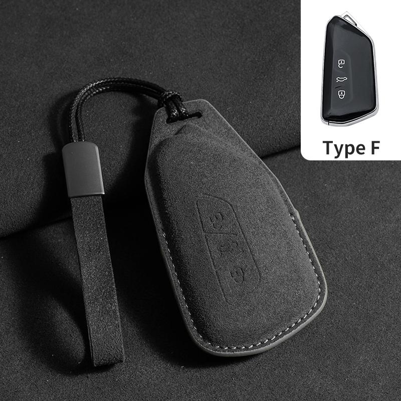 Suede Leather Car Key For Volkswagen VW DASAUTO PASSAT TAYRON Sagitar Tiguan Teramont CC Golf Bora Tavendor ID.3 TALAGON Magotan
