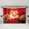 Chinese Wedding Red Stage Curtain Background - Wedding Wall Sign Photos Photography Wedding Theme