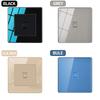Tempered Glass Wall Switch Socket EU UK US FR RU Standard 86x86mm Crystal Panel 1/2/3/4 Gang USB RJ45 TV Power Outlet Panel Kit