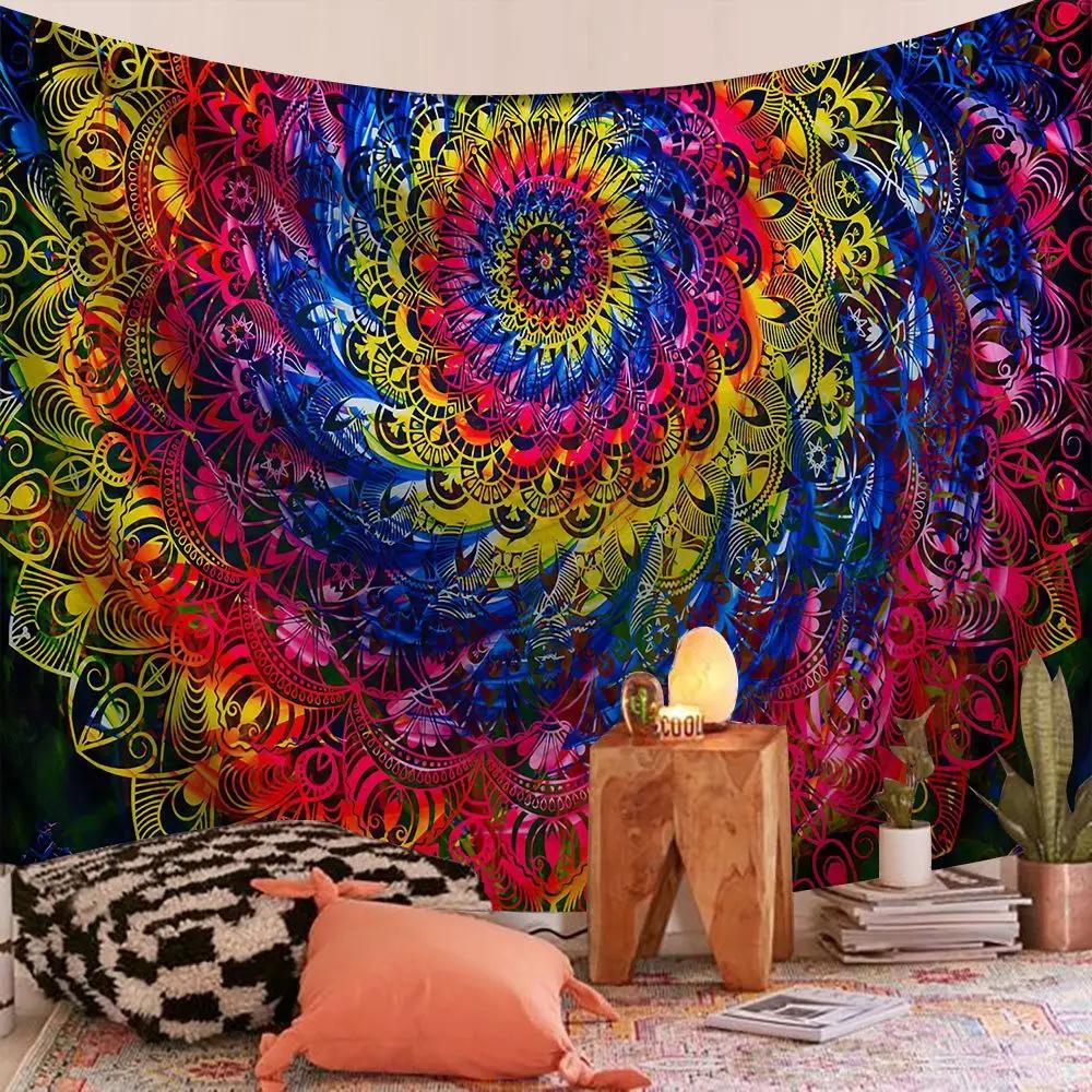 VIKAMA Vintage Ethnic Style Tapestry Elegant Printing Bohemian Style Bedroom And Living Room Decorative Tapestry
