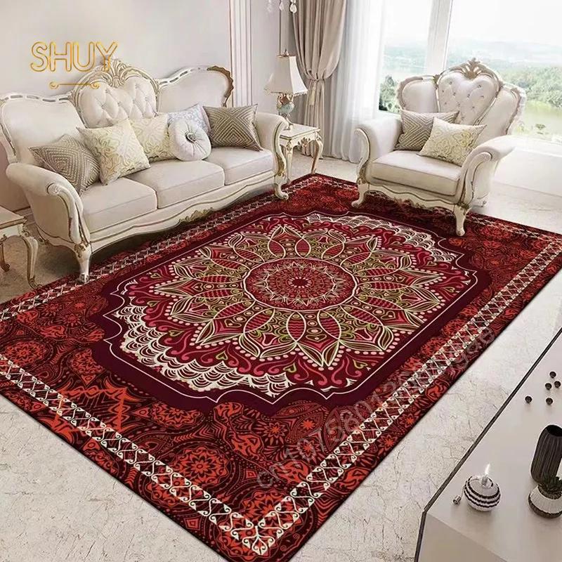 Persian Style Luxury Carpet Living Room Decoration Home Decor 180x280cm Felt Rug Non-slip Sofa Coffee Bedside Custom Floor Mat