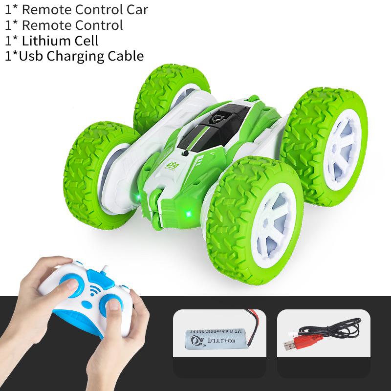 

ГГц 4WD 24 Машина с дистанционным управлением 360 Двусторонние перевороты Внедорожная игрушка Подарок для мальчика девочки зелёный