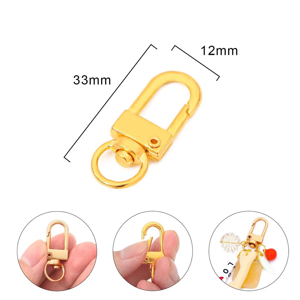 10PCS 12x33mm DIY Hardware Accessories Rotating Dog Buckle Zinc Alloy Bag Hook Buckle Key Ring Chain Jewellry Making