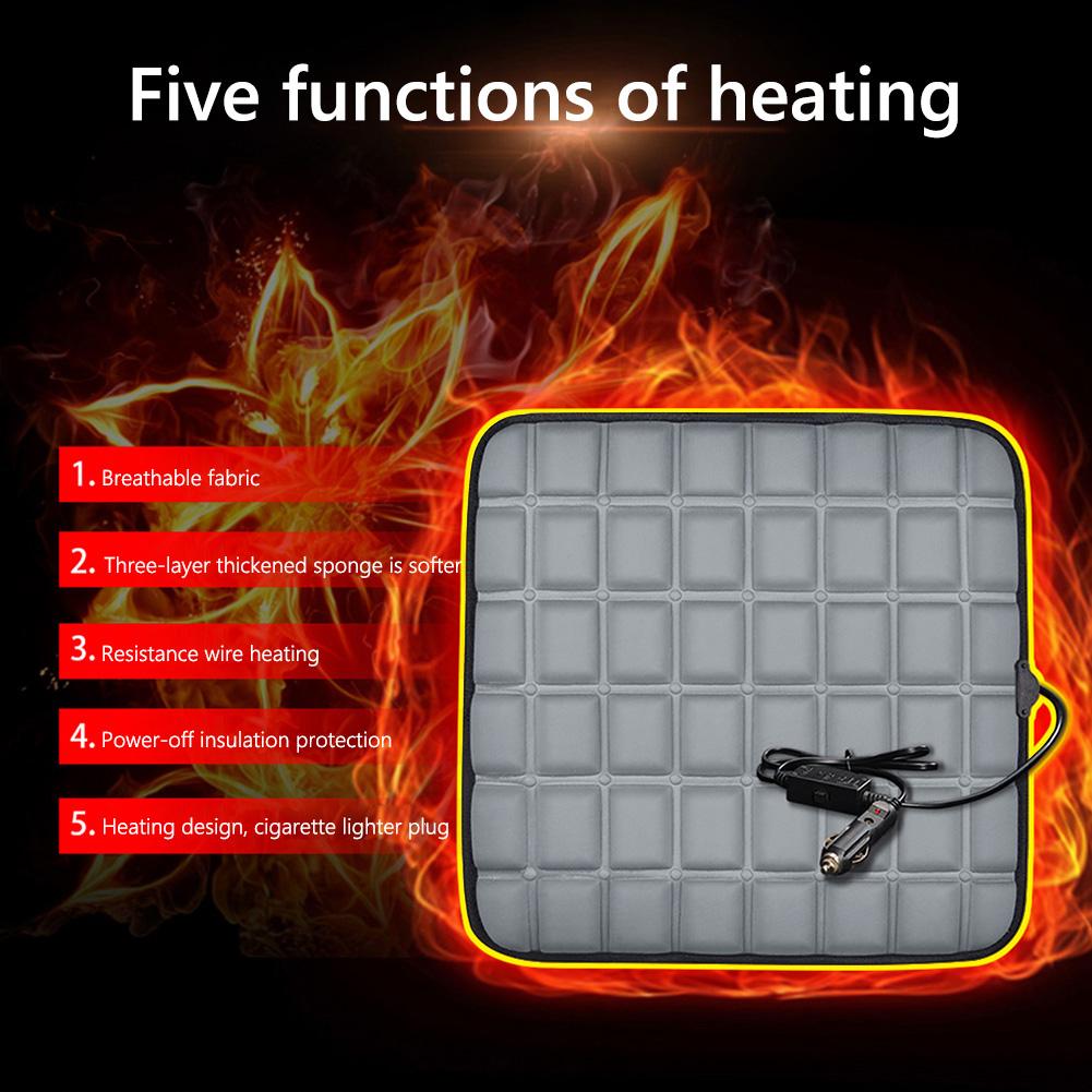 1/2PCS Universal 12V Car Seat Heated Cover 3 Gear Adjustable Temperature Car Seat Heater USB Winter Car Seat Heating Pad