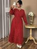 European Style Plus Size Women's Polka Dot Long Sleeve Dress 2025