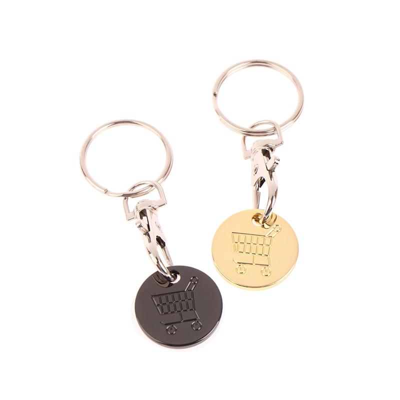 1Pc Shopping Trolley Remover Key Ring Token Chip With Carabiner Hook Practical Metal Portable Durable Universal Supermarket