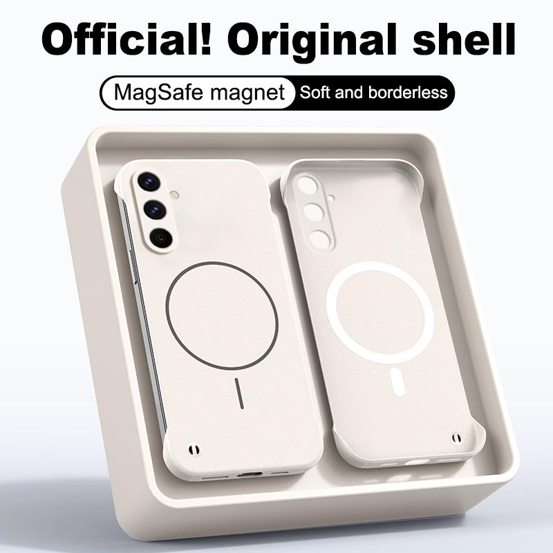 Frameless Magnetic Case For Samsung Galaxy A56 A16 A55 A15 A35 A05 A54 A34 A24 A14 A04 A04S A04E For Magsafe Hard PC Back Cover