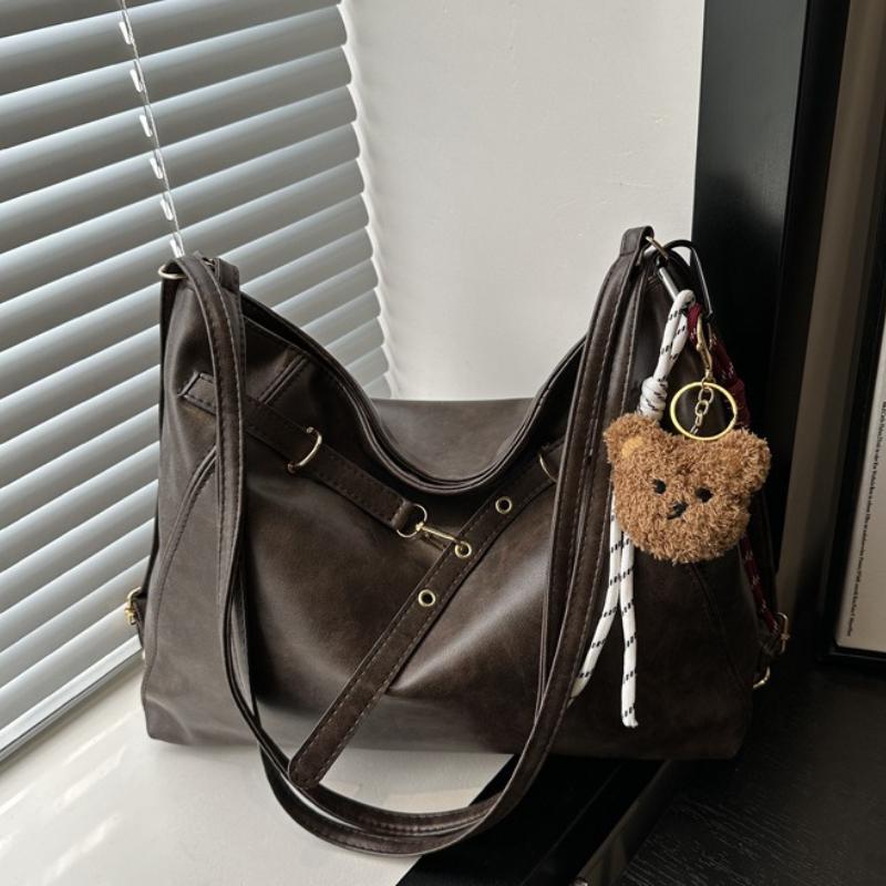 Retro Large Capacity Women's Tote Bag able Casual Double Shoulder Backpack for Autumn Winter Arrival Trendy Handbags