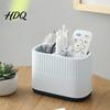 Compact Desk Organizer for Supplies Desktop Pen Holder Compartments Thickened Plastic Organizer Macaron Office Storage Color Vertical Pattern