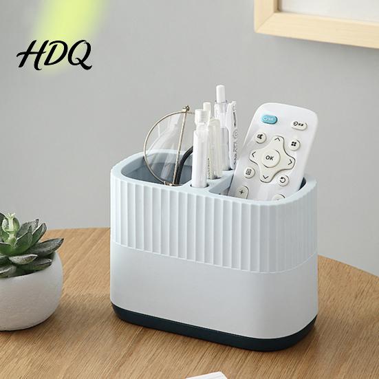 Compact Desk Organizer for Supplies Desktop Pen Holder Compartments Thickened Plastic Organizer Macaron Office Storage Color Vertical Pattern