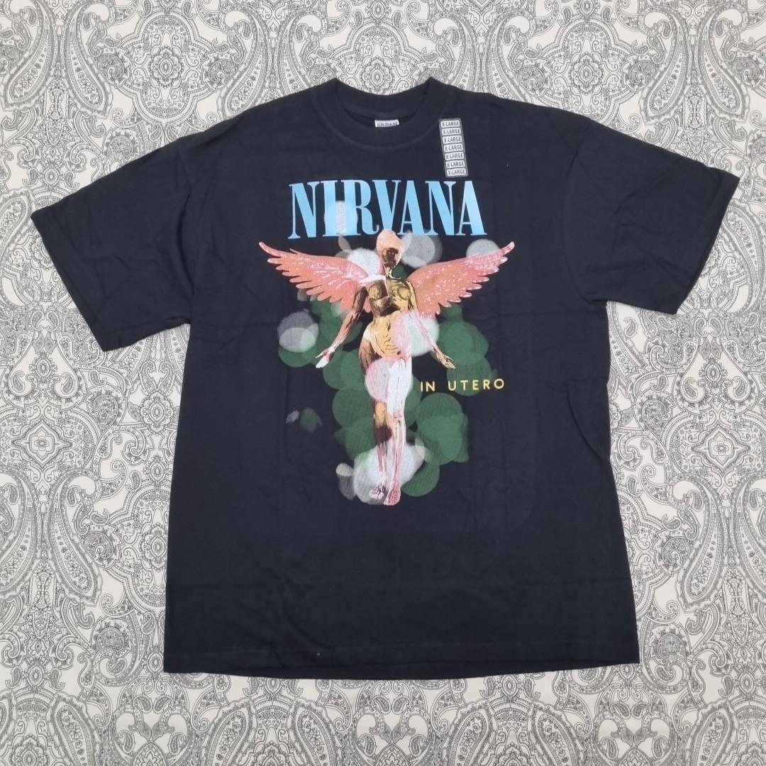 Nirvana In Utero Album Band T Shirt Mens Womens Tees Top Graphic Print Black Gildan Grunge L