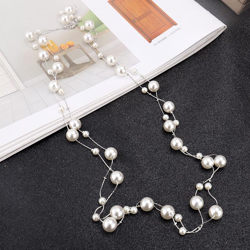 Long Necklace Korean Highlight Pearl Decorative Chain Temperament Versatile Sweater Chain Pendant