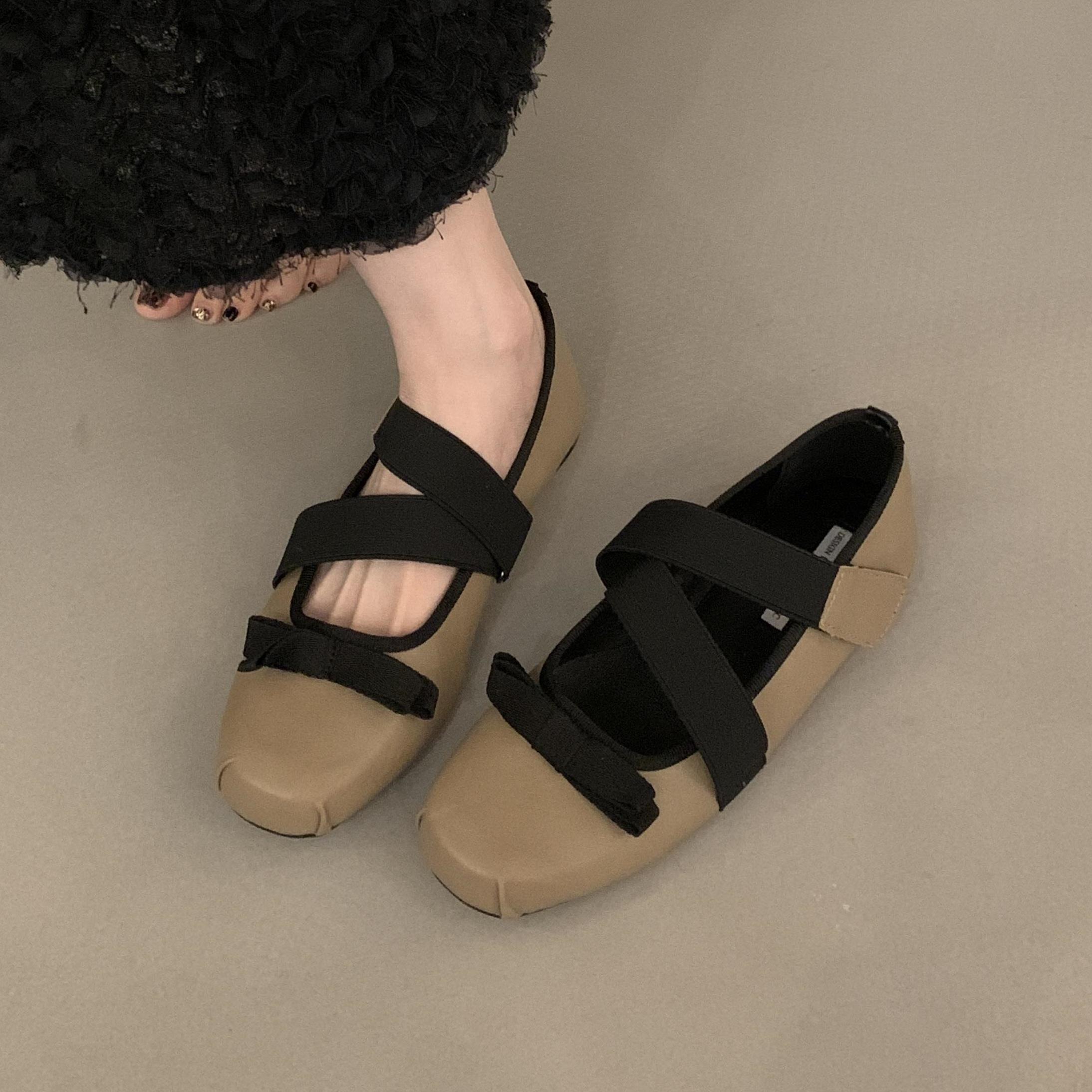 

Bailamos 2025 Spring Women Flats Fashion Leopard Print Split Toe Shallow Slip On Ladies Mary Jane Soft Flat Heel Ballerina Shoe 39