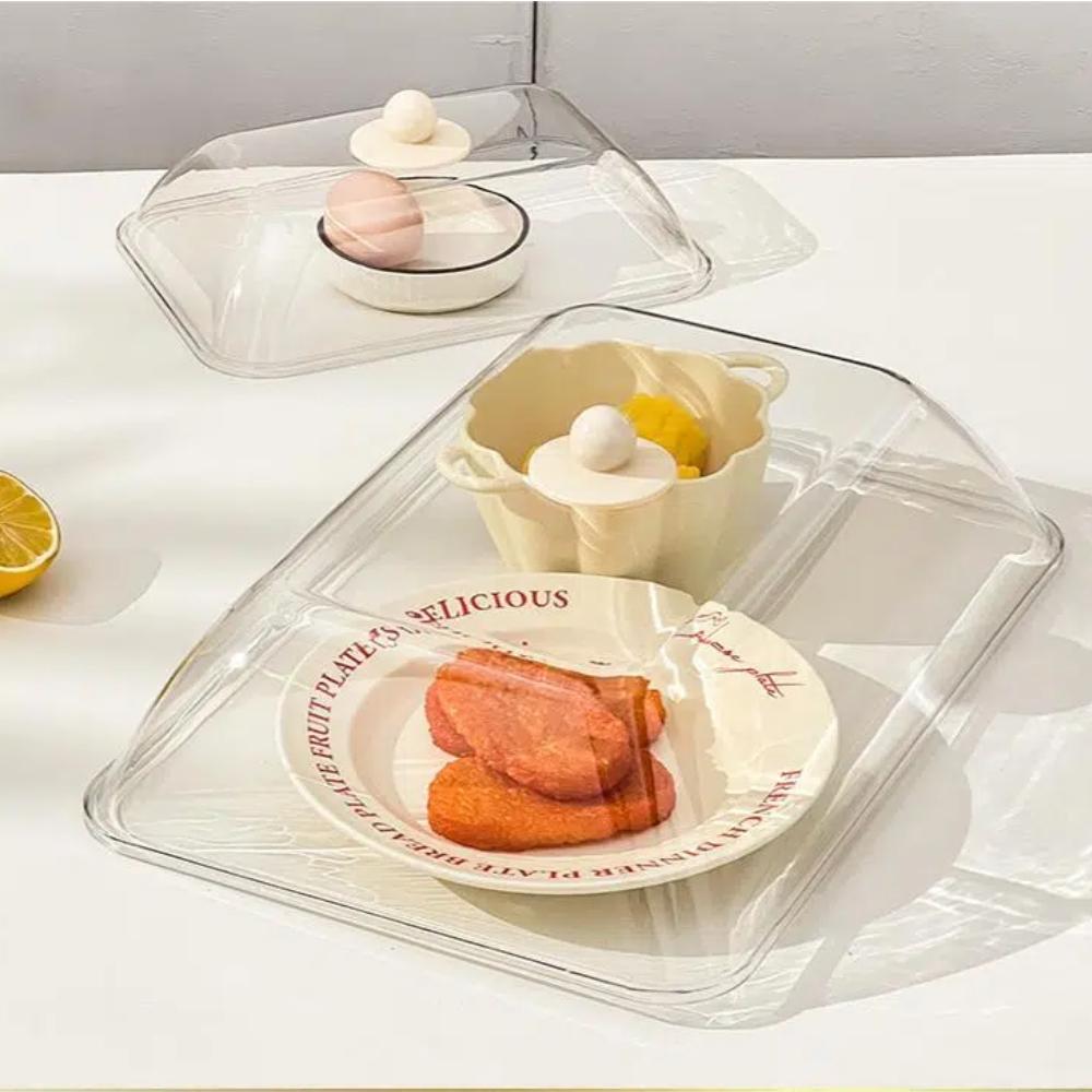 Transparent Plastic Insulation Food Cover Dustproof&Insect Dish Cover Reusable Food Fresh-keeping Cover Kitchen Accessories