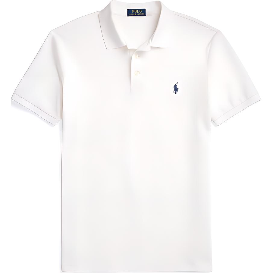 Polo Ralph Lauren FW24 Custom Slim Fit Logo Print Solid Short Sleeve Polo Shirt Men Tops White MNPOKNI1N822982-100