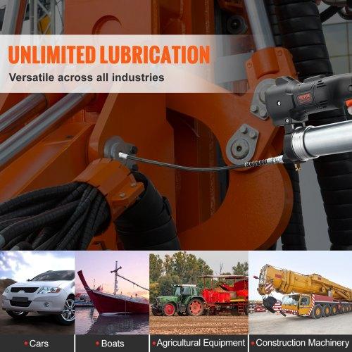 VEVOR Cordless Grease Gun, 20-Volt, 10,000 PSI, 39" Long Hose