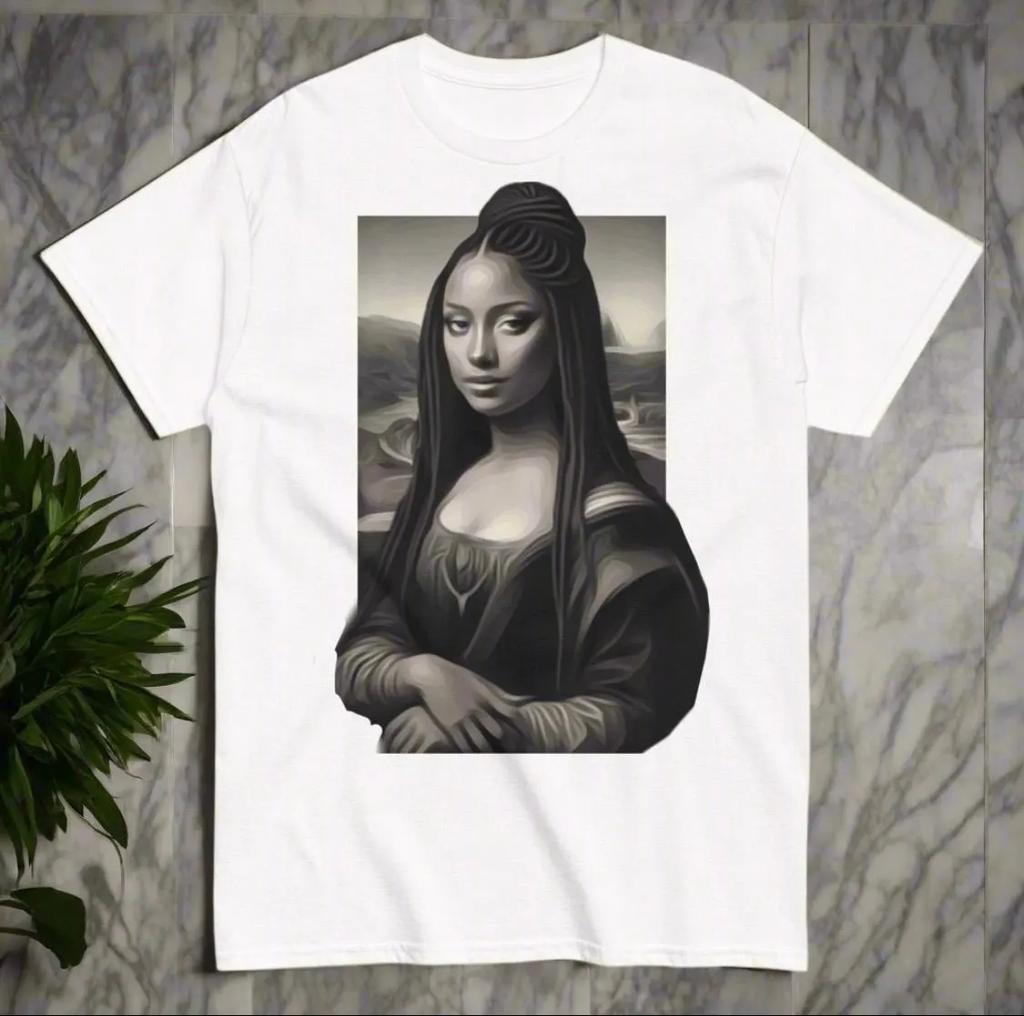 Black Mona Lisa African American Month Funny TShirt Graphic T Shirts Oversized T Shirt Harajuku Men Clothing Streetwear