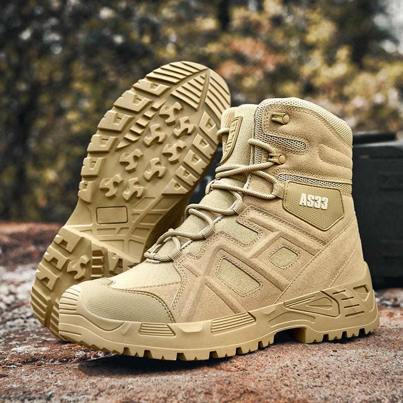 2025 Spring Men s High-top Outdoor Tactical Combat Boots - Military Style & Desert Mountaineering Footwear 46