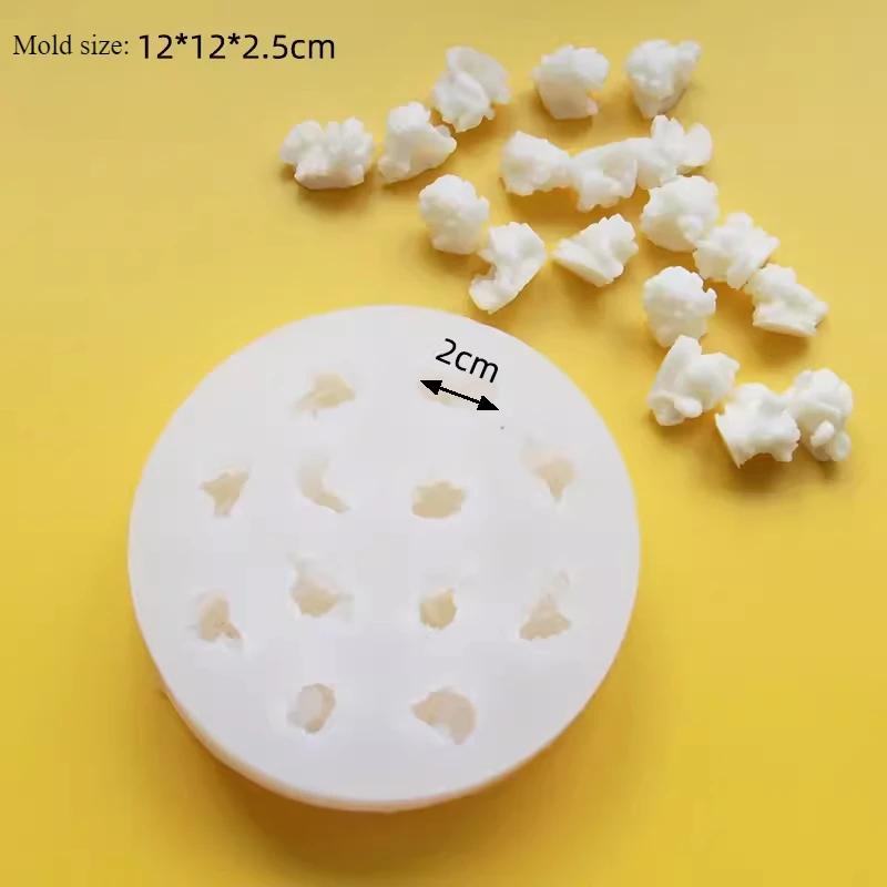 Hot 3D 12-hole Popcorn Shaped Silicone Mold Candy Chocolate Jelly Cake Making Molds DIY 12 Cavities Soap Baking Accessories