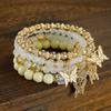 Ensemble 4 pièces Bohème Exquis Bracelet Papillon en Perles Acryliques Cristal pour Femmes Charme Multi-couches Bracelet Jonc Perle Bijoux Cadeau Ami