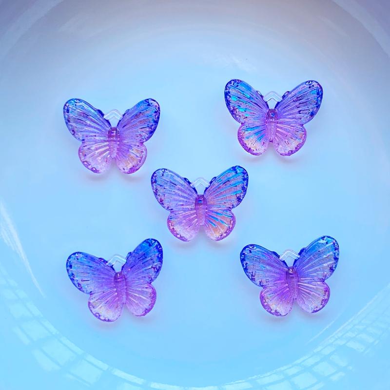40Pcs New Kawaii Cute 12*16mm Shining Butterfly Flat Back Resin Cabochons Scrapbooking DIY Jewelry Craft Decoration Accessorie