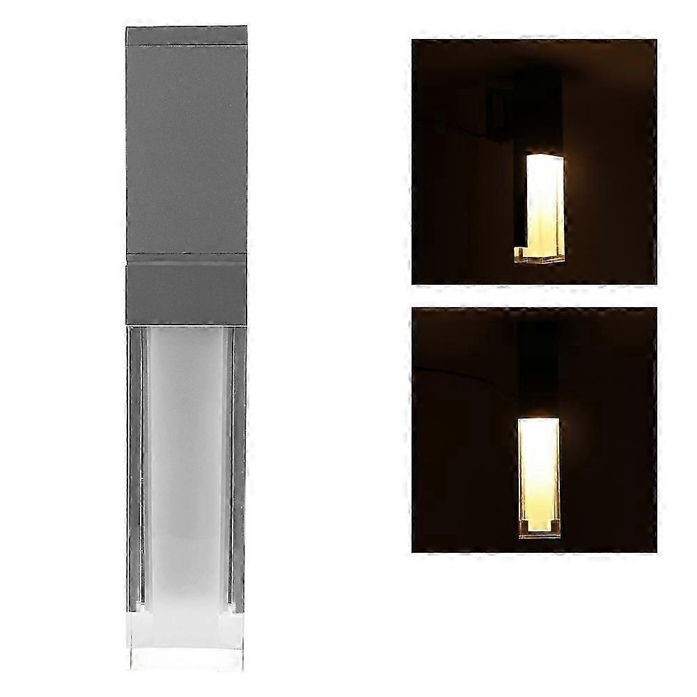 110-240V Gray Aluminum Acrylic Single End Outdoor LED Light Waterproof Wall Lamp(Warm White 3W)