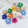 Cute Creative Knitted Cotton Filled Flower Brooch Badge Pins For Bag Backpacks Coat Brooch Decoration Accessories Couple Gift