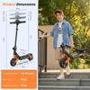 K6 Kids Electric Scooter 150W 2.6Ah 6.5'' Solid Tires Bluetooth Speaker LED Lights Foldable & Height Adjustable 16KM/H Max Speed 7-9KM Range for kids